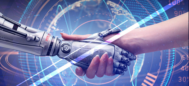 機(jī)器科技感商業(yè)海報(bào) AI智能與共贏未來